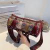 Fashionable Ethnic Style Embroidered Thread Cylinder Cross Shoulder Bag