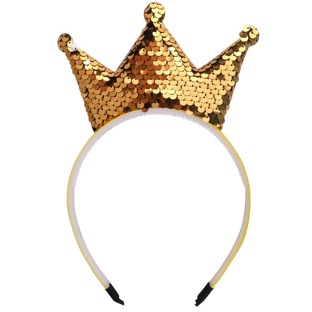 Sequins Crown Headband Girls Hair Bands Glitter Crowns Hair Hoop Women Hair Accessories for Party Favors Headdress Gift