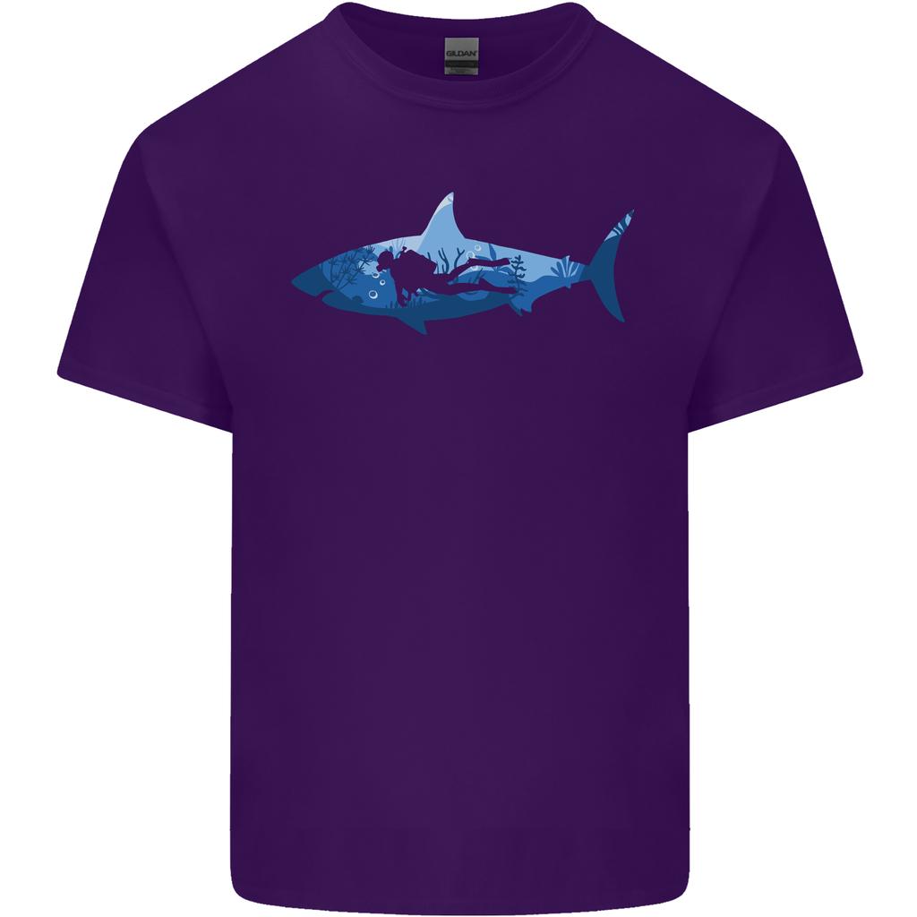Great White Shark Scuba Diver Diving Unisexs Light Cotton TShirt