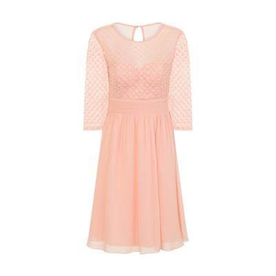 Womens/Ladies Embellished Pearl Midi Prom Dress