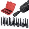 15Pcss Power Nut Driver Drill Bit Set Hex Socket Adapter Bolt Driver Repairing Tool Kit Suitable for Quick Changes