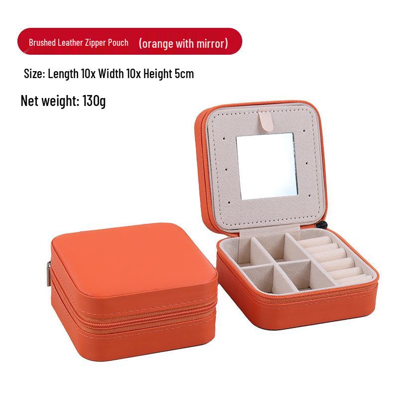 

In-stock High-End Fashion Jewelry Storage Box with Mirror Pattern, Zipper Style - Ideal for Women s Rings, Stud Earrings, and Necklaces. 10 x 10 x 5 cm