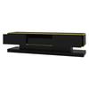 TV Cabinet, with 3 Drawers and Open Compartment, with LED Lighting and Golden Accents, Modern Lowboard with Plenty of Storage Space