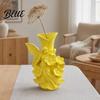 Nordic Style Vase 3D Printed Fairy Garden Sculpture Vase, Fantasy Flower Pot with Cream Yellow Statue, Dual-Use Holder for Desktop Entryway & Creative