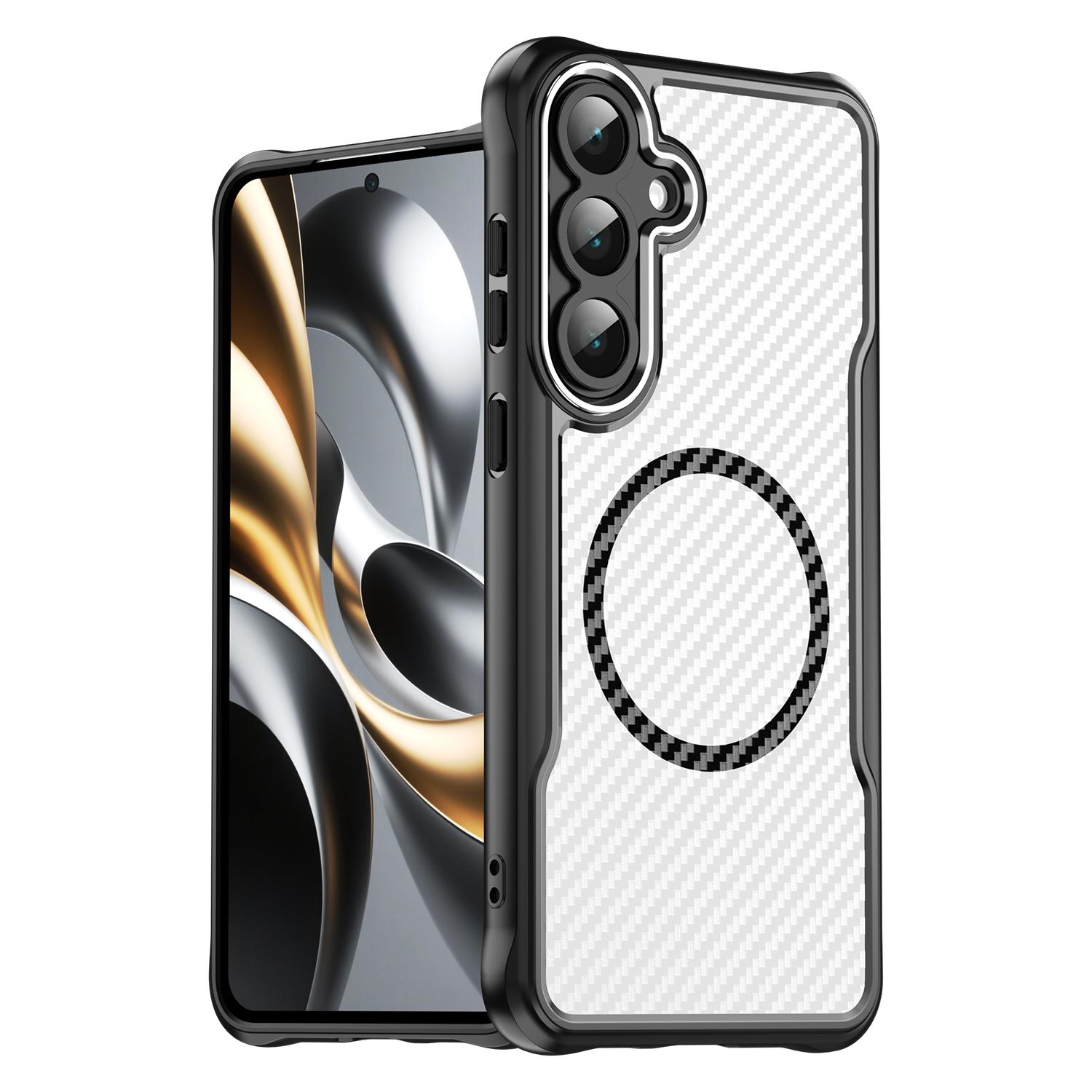 For Samsung Galaxy S25 FE Magnetic Case Hybrid Phone Cover Carbon Fiber A