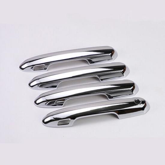 For Toyota Highlander 20-25 Chrome Exterior Car Door Handle+Door Bowl Trim Cover