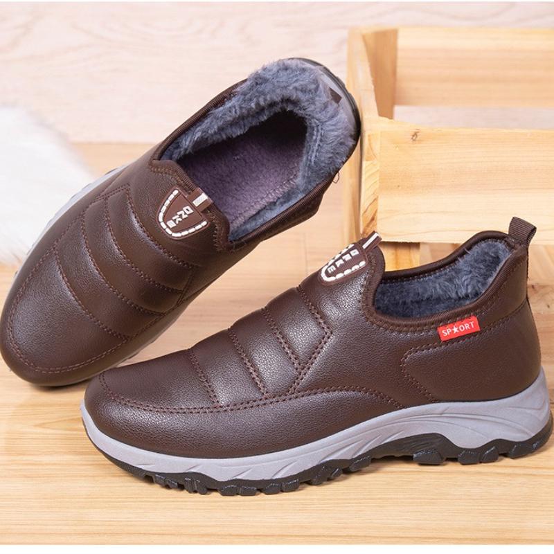 New Middle-aged and Elderly Men's Sports Cotton Shoes Plus Velvet Thick Waterproof Dad Shoes Cotton Shoes Men