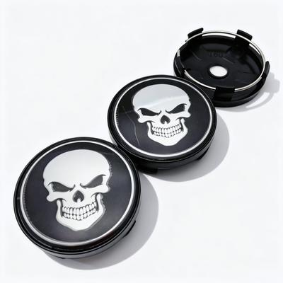 4pcs Skull Logo Emblem Car Wheel Center Caps 60MM 56MM Wheels Hub Centre Cap Skulls Badge Rim Hubcaps Dust Cover Car Accessories
