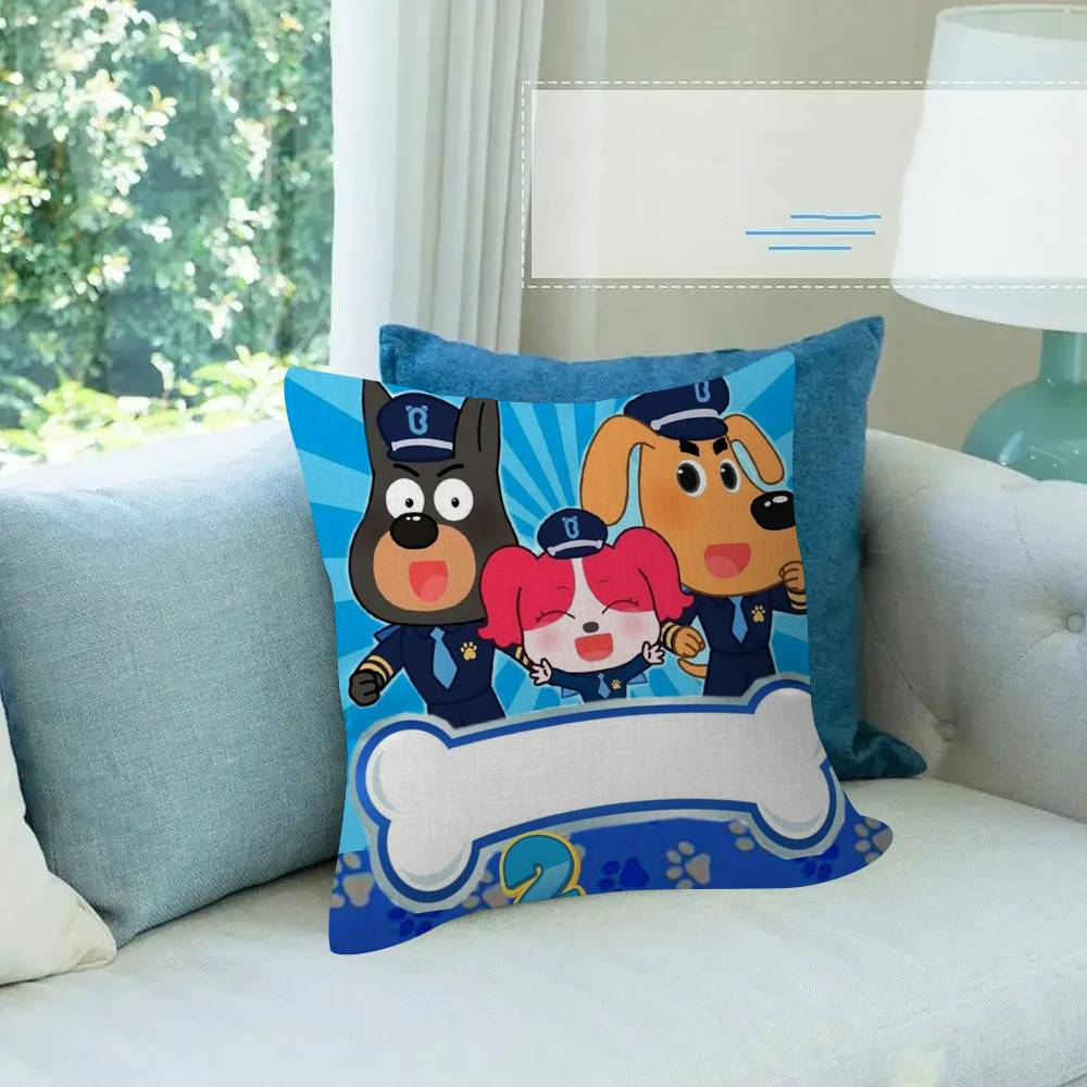 Cartoon Sicherheits-Sheriff Labrador Kissenbezug Cartoon Geschenk Kissenbezug Schlafzimmer Zuhause Sofa Stuhl Sitz Dekor Kissenbezug