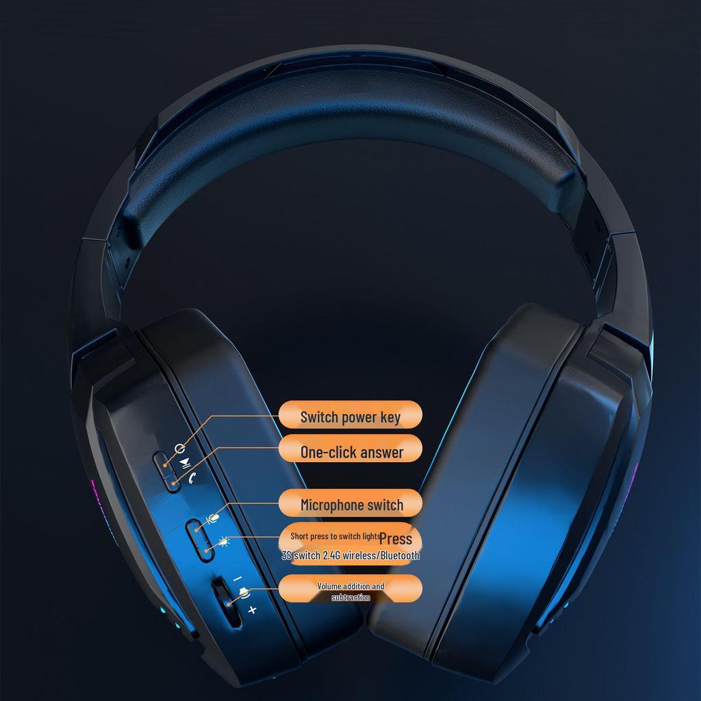 2.4G Bluetooth Wireless Over-Ear Gaming Headset with Microphone for PCs, Tablets, and Mobile Phones