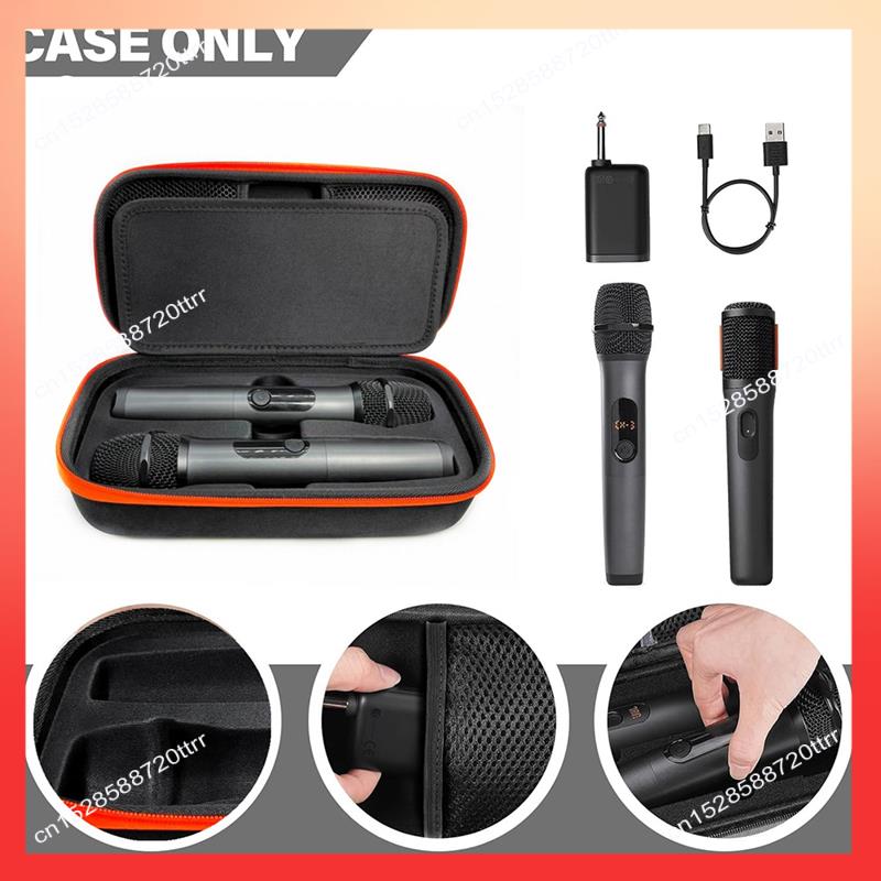 ABNR Wireless Microphone Case Shockproof EVA Hard Shell Mic Case Anti-Scratch Travel Case For  Wireless Two Microphone
