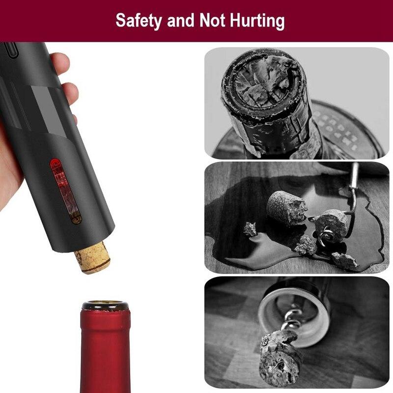 Electric Wine Opener Battery Wine Bottle Opener with Film and USB Charging Cable, Suit for American Home | Holes