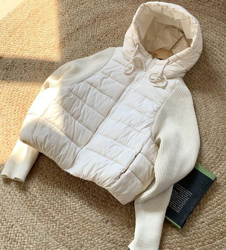 Lightweight Knit Sweater Sleeve Women Short Winter Cotton Coat Jacket