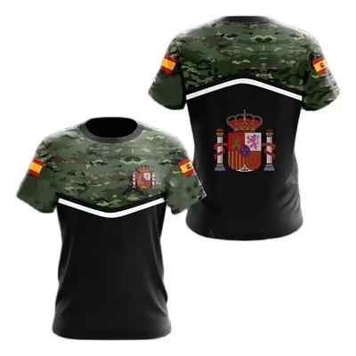 T-shirt da uomo con Stemma Spagnolo 3D Estate 2025 Girocollo Manica Corta Moda Abbigliamento Cool Camicia da Uomo Larga