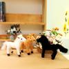 Real Foal Plush Toy White Horse Black Horse Sweat Blood BMW Children's Plush Toy Ornaments Thousand-mile Horse Doll