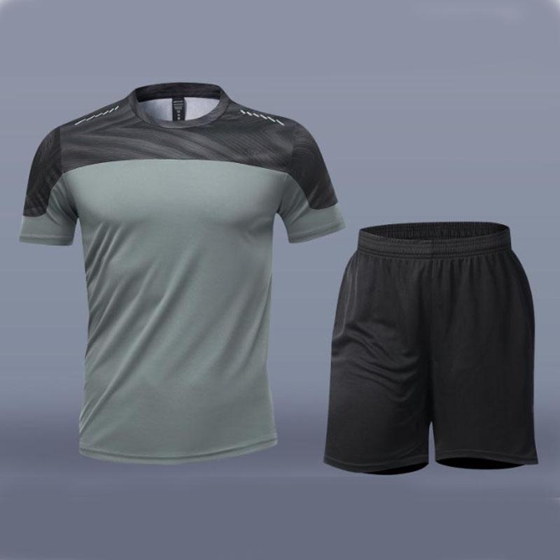 Adult Running Sportswear Quick Drying T-shirt Set Short Sleeve Uniform Fitness Clothes Tracksuit Gym Sports Outfit Clothing