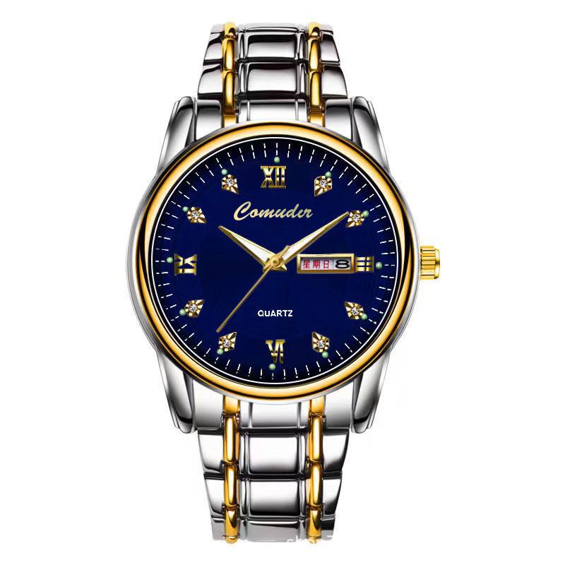New Watch Men s Double Calendar Waterproof Quartz Watch Luminous Business Tiktok Luxury Watch Men Quartz Roman Numeral