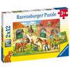 Puzzle enfant Ravensburger Vakantie op de manege - 2 x 12 pieces - Animaux