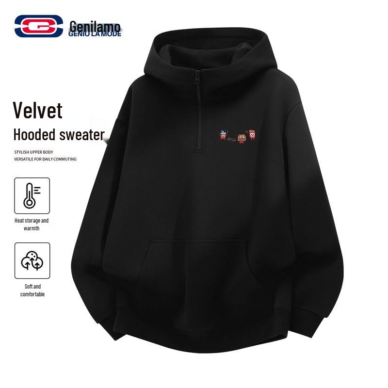 

GENIOLAMODE Men s Heavyweight Stand-Collar Sweatshirt