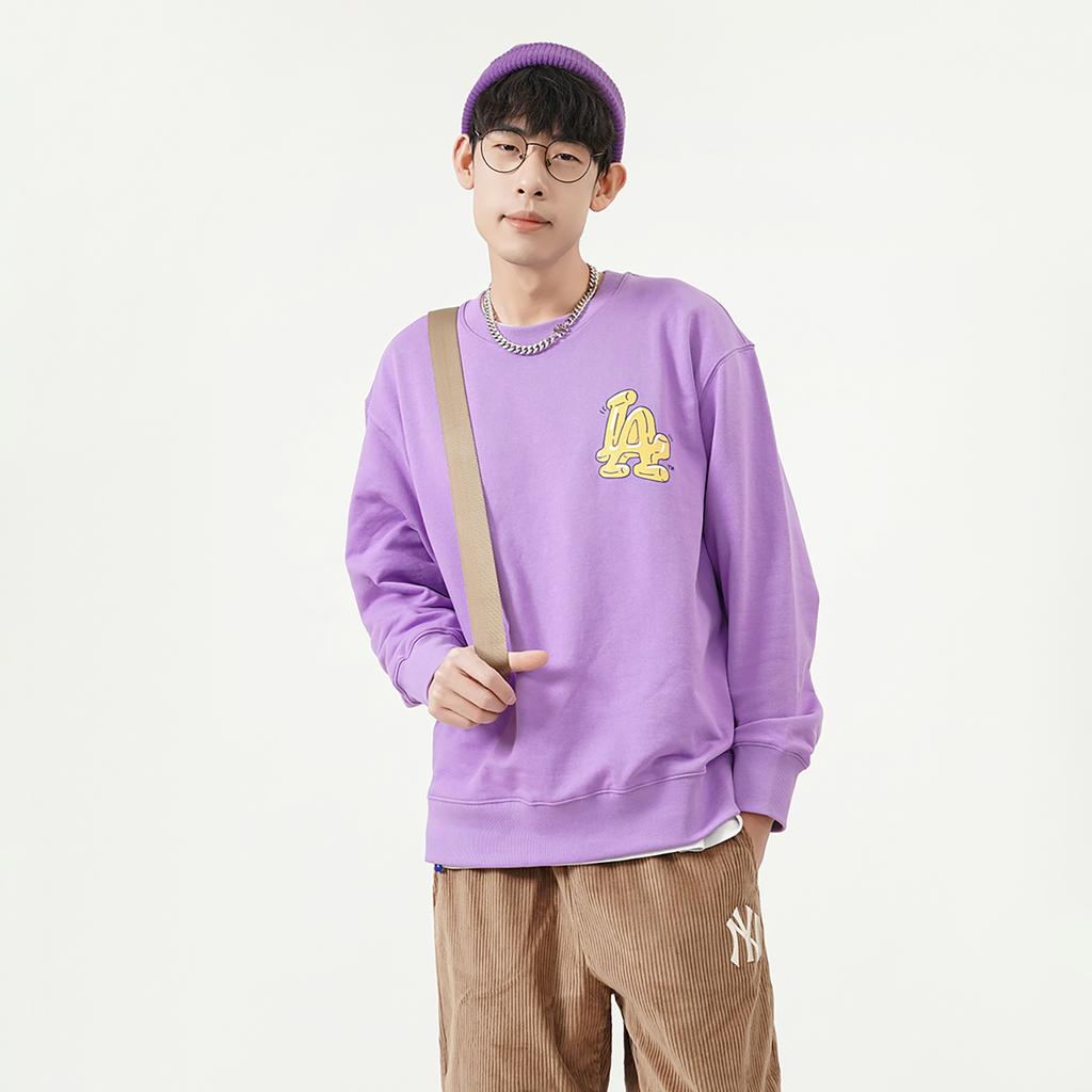 New MLB Los Angeles Dodgers LIKE Sweatshirt Unisex Violet 3AMTL0221-07PPN