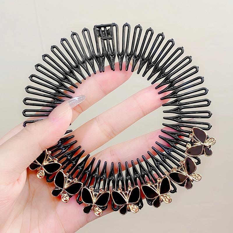 Stretch flexibla kamtänder Plast Helcirkel Pannband Hårbåge Band Clip Hårband Ansiktstvätt Fast hårstyling Tillbehör