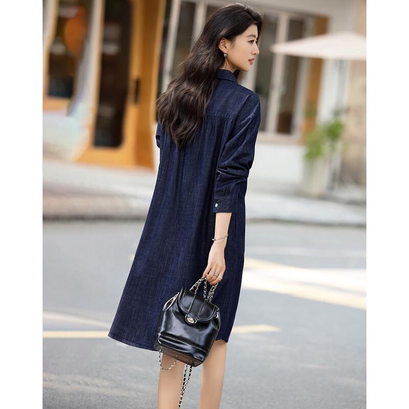 Women's Loose Fit 100% Cotton Denim Shirt Dress