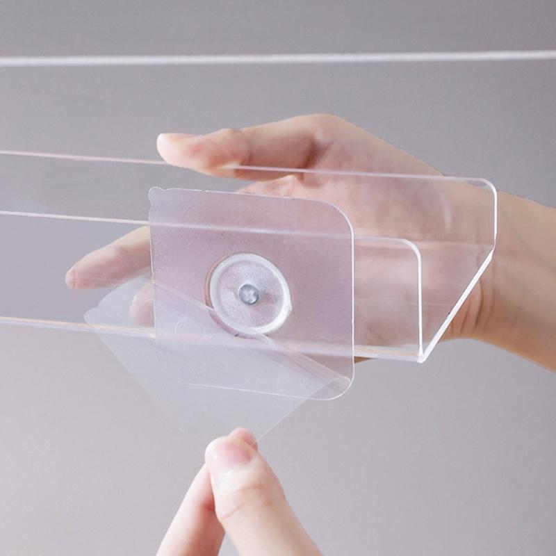1Pack Acrylic Floating Shelves,Clear Bathroom Wall Shelf, Bookshelves, Invisible Display Shelves for Office, Bedroom