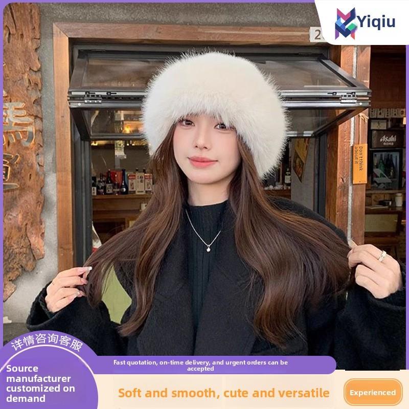 Mongolian Plush Hat For Fall And Winter With Thick Faux Water Mink Fur And Ear Covering