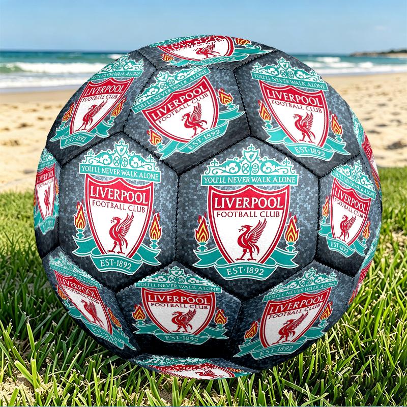 Liverpool F.C Print Size 5 Soccer Ball, PU Wear Resistant Football for Match Training and Daily Practice, Birthday Gift for Soccer Fans