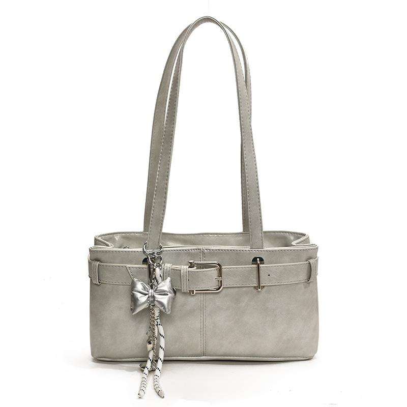 

Сумка подмышку женская новая модная сумка на плечо нишевая сумка для通勤 женская сумка высококлассная сумка-багет no pendant серый