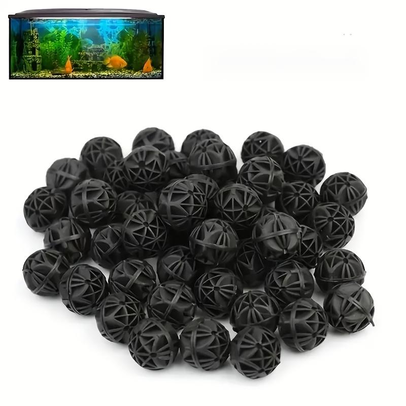 100 Stück Schwarze Bio-Bälle für Aquarien & Teiche - PP-Material, Verbessert die biologische Filtration, Für Fischbecken, Wasseraufbereitung