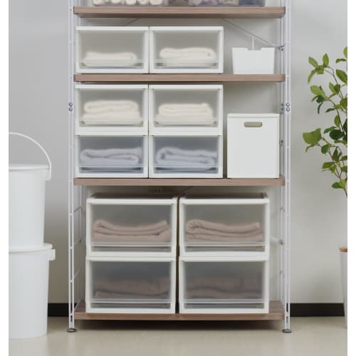 JEJ Astage Stra A4 White 28cm Wide x 36cm Deep x 18cm High Easy-Access Drawer Storage Case, Stackable, Perfect for Closets, Clothing, and Accessories,