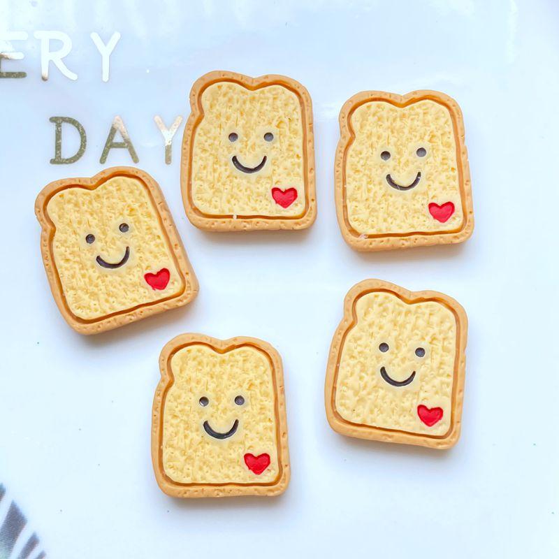 10pcs New Resin Cute Mini Bread Flat Back Cabochon Scrapbook Kawaii DIY Embellishments Accessories