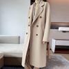 Camel Double-Faced Women’s Long Cashmere Wool Coat - 15% Cashmere, 85% Wool, New for Autumn/Winter 2024.