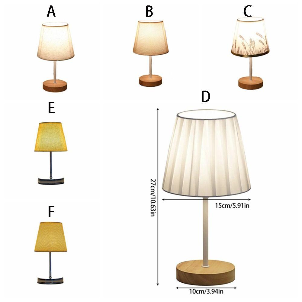 Ornament de birou Lampă de masă din lemn cu abajur cilindric Lampă de noptieră modernă Lumină de birou creativă alimentată prin USB Desktop