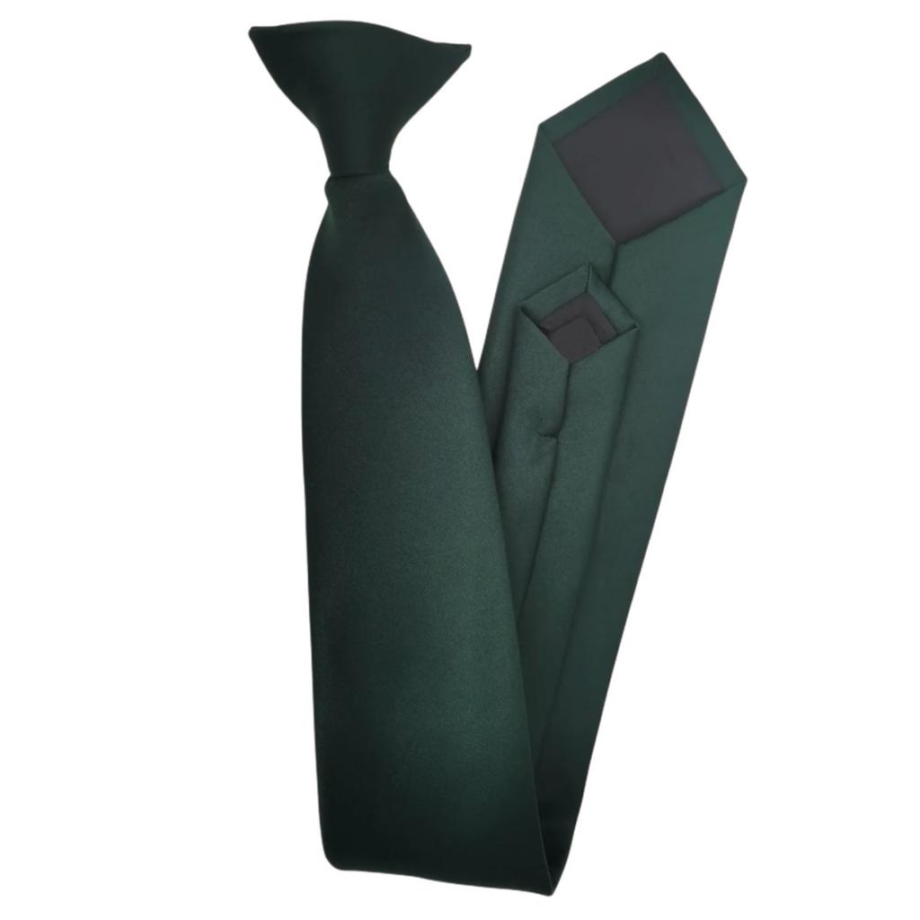Mens Womens Solid Color Clip On Neck Tie for Uniform Pre Tied Adjustable Necktie for Business Meetings and Formal Event
