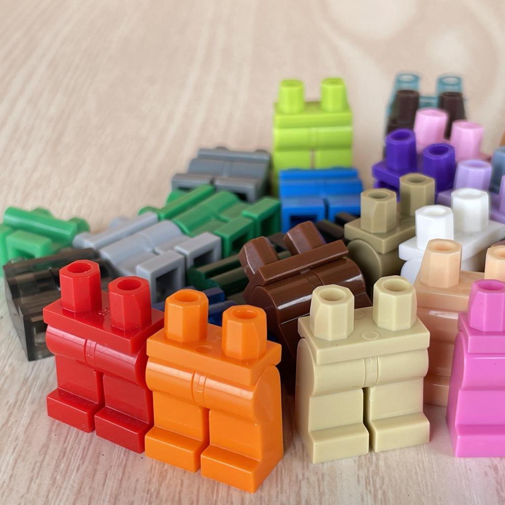 Non-Toxic Moc Bricks Brown Color Series Earth Tones Body Part Legs Combined Pants 4Cm Figure Assembles Particles Building Blocks Toys