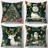 Christmas-themed Pillow Covers: Snowman, Deer, Santa & Joy Decor Sofa Room Decoration New Year Holiday Home Decoration