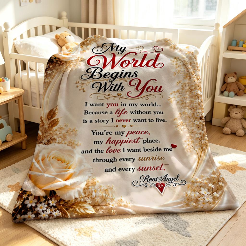 White Rose Gold Text Winter Summer Flannel Blanket Throw Fleece Soft Fuzzy Plush Cozy Fleece Blankets for Sofa Ideal Gifts