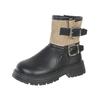 Girls Martin Boots British Fashion Children's Short Boots 2025 Winter New Velvet Thermal Cotton Boots Girls Leather Boots