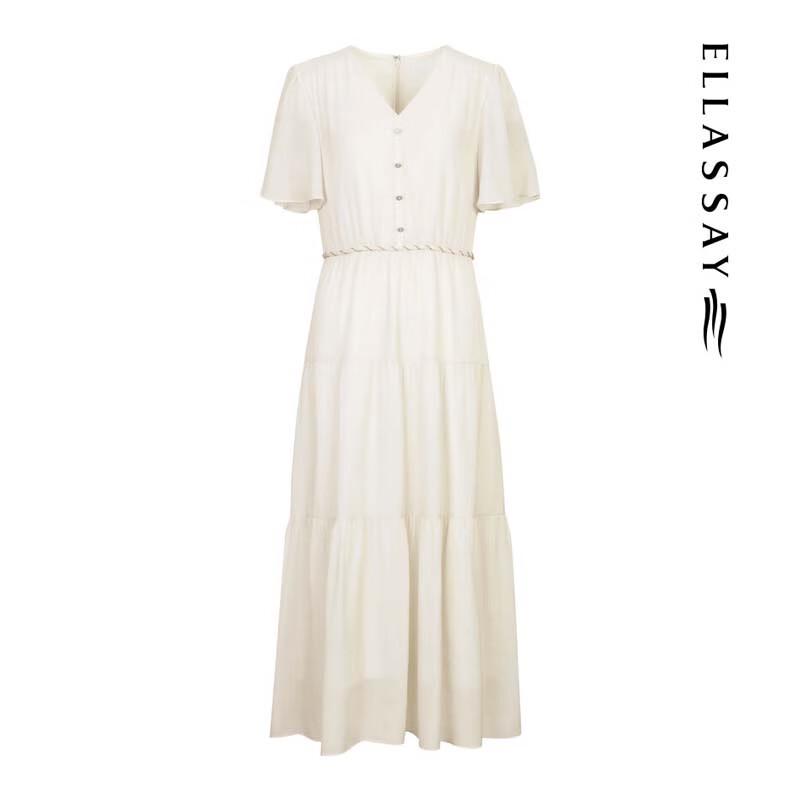 ELLASSAY Elegant Tiered A-Line Maxi Dress