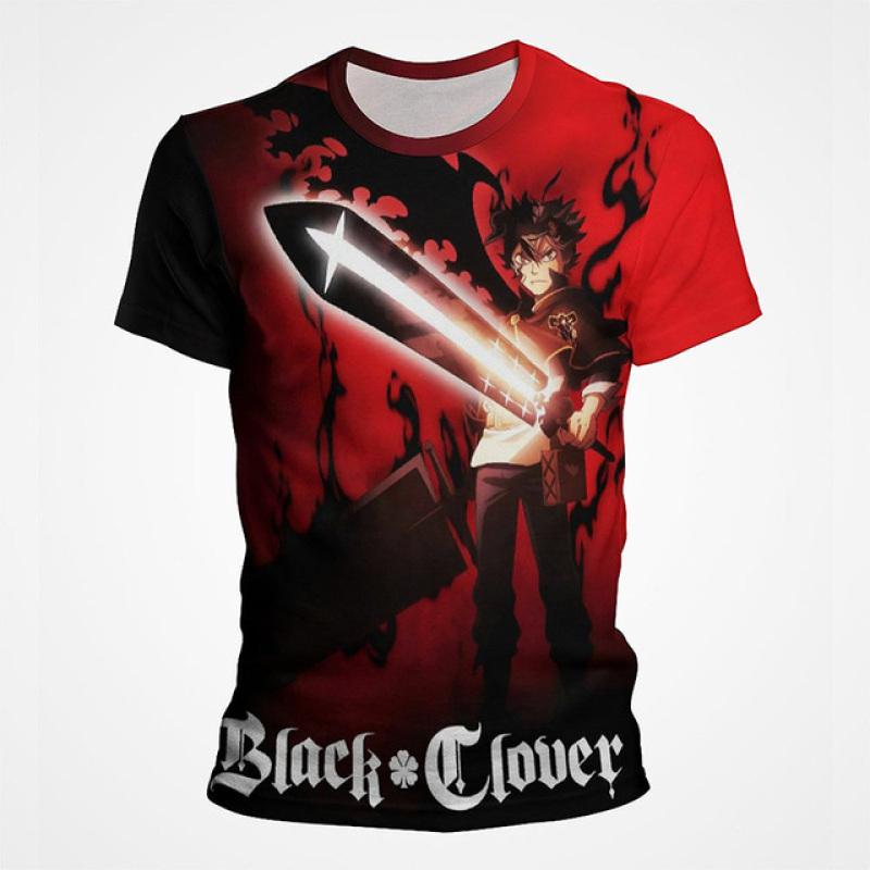 Black Clover Anime 3D Printed Unisex T Shirt Short Sleeve T Shirt For Men Cartoon Graphic Top Tees Otaku Summer Clothing