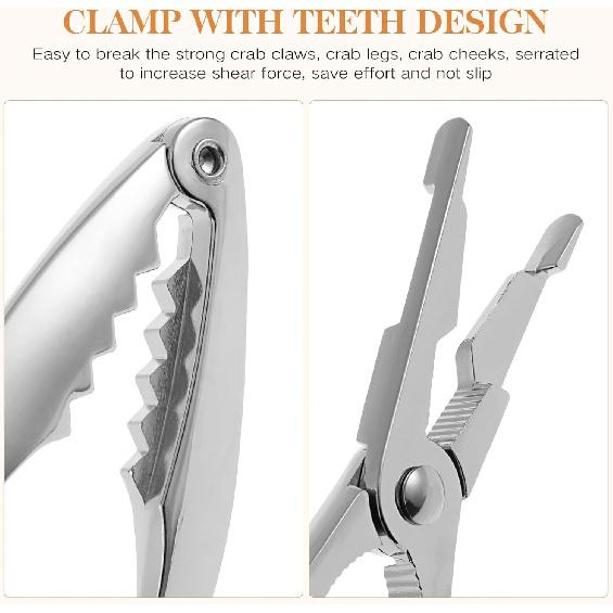 Angoily 6 PCS Crab Crackers and Tools Set Stainless Steel Seafood Tools, 2 Crab Leg Cracker, 2 Lobster Shellers, 2 Crab Leg Forks Storage Case,