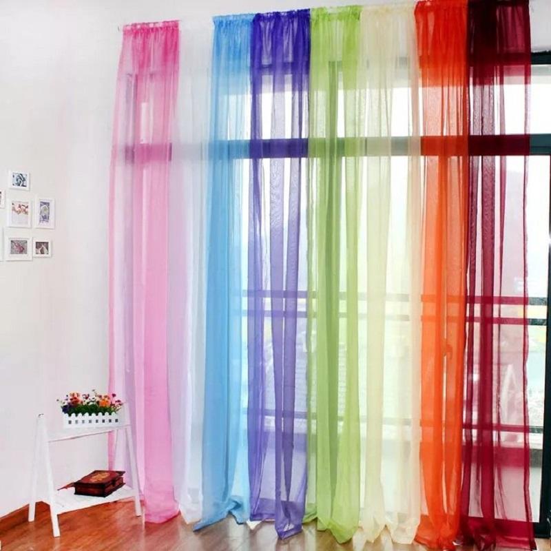Romantic Home Decor Rose Voile Perspective Curtains Living Room Window Tulle Only Screening Curtain With Light Filtering Polyester Perfect For