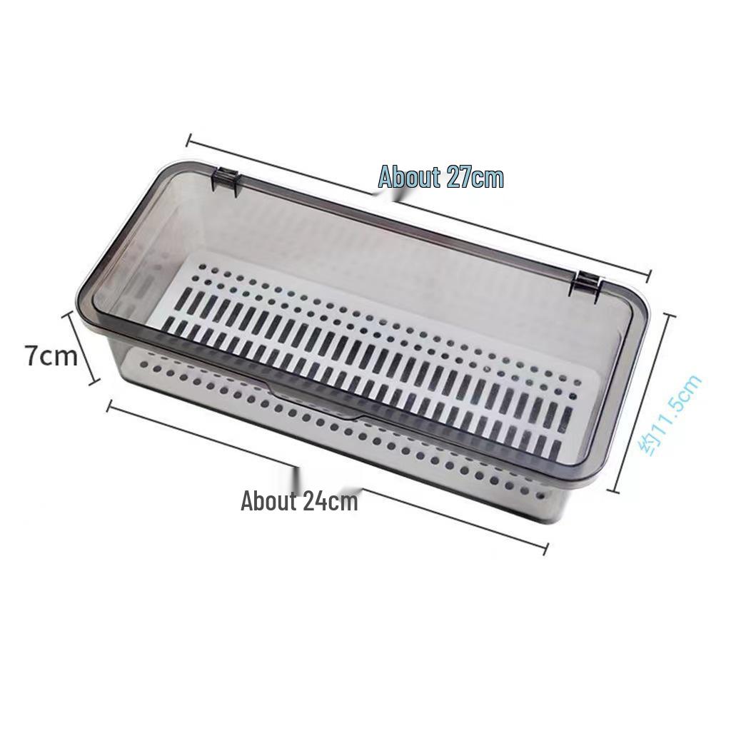 Transparent Flip-Top Dustproof Chopstick Holder with Water Drainage for Kitchen Utensils