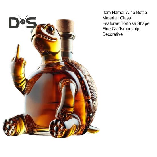 Bouteille de whisky en forme de tortue de mer, design de style tortue de mer, carafe en verre, compagnon de fête, carafe, bar, maison, bureau, fêtes, moule d'affichage