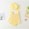 Baby Girl Summer Jumpsuit: 100-Day Birthday Romper with Princess Mesh Skirt