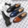 Fashion Men Business Loafers PU Thick Soled Wear-resistant Double Buckle Leather Shoes Busines Fashion Formal Shoes Size 38-48 Men Shoes