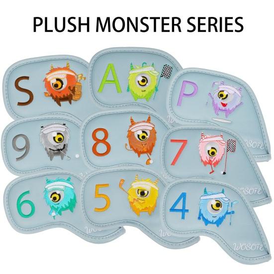 9Pcs Golf Club Head Covers Golf Club Wedge Iron Protective Headcover Thick Faux Leather Golf Iron Head Covers Golf Accessories