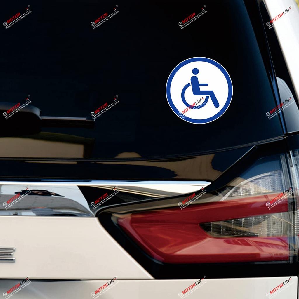 1pc 6" Reflective Blue Disabled Wheelchair Mark Decal Bumper Sticker Car Vinyl